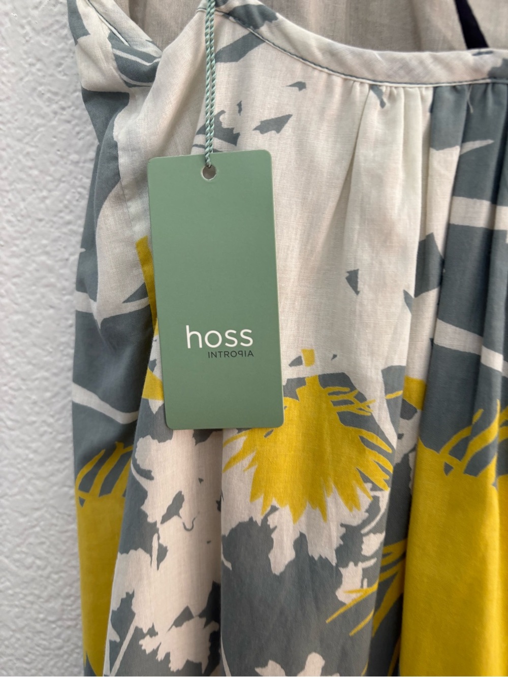 Women’s Floral Print Spaghetti Strap Dress in Gray, Yellow & Red - Picture 3 of 4